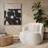 Buy Bouclé Fabric Upholstered Armchair - Treyton White 60703 - in the UK