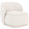 Buy Bouclé Fabric Upholstered Armchair - Treyton White 60703 in the United Kingdom