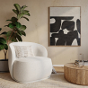 Buy Bouclé Fabric Upholstered Armchair - Treyton White 60703 - prices