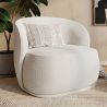 Buy Bouclé Fabric Upholstered Armchair - Treyton White 60703 - in the UK