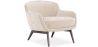 Buy Velvet Upholstered Armchair - Selvi White 60694 in the United Kingdom