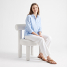 Buy Dining Chair - Upholstered in Velvet - Reece Beige 60708 in the United Kingdom