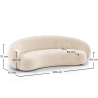 Buy Velvet Curved Sofa - 3/4 Seats - Nathan White 60691 - prices