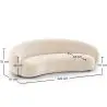 Buy Velvet Curved Sofa - 3/4 Seats - Nathan White 60691 - in the UK