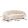 Buy Velvet Curved Sofa - 3/4 Seats - Nathan Beige 60691 with a guarantee