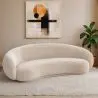 Buy Velvet Curved Sofa - 3/4 Seats - Nathan White 60691 - prices