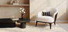 Buy Upholstered Armchair in Boucle Fabric - Renaud White 60705 home delivery