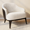 Buy Upholstered Armchair in Boucle Fabric - Renaud White 60705 with a guarantee