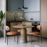 Buy Dining Chair - Upholstered in Velvet - Black Metal - Martha Beige 61003 - prices