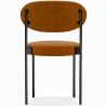 Buy Dining Chair - Upholstered in Velvet - Black Metal - Martha Mustard 61003 in the United Kingdom