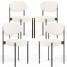 Buy Pack of 4 - Dining Chair - Upholstered in Bouclé Fabric - Black Metal - Martha White 61005 - prices