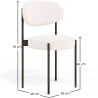 Buy Dining Chair - Upholstered in Bouclé Fabric - Black Metal - Martha White 61005 - in the UK