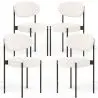Buy Pack of 4 - Dining Chair - Upholstered in Bouclé Fabric - Black Metal - Martha White 61005 - in the UK