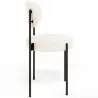 Buy Pack of 4 - Dining Chair - Upholstered in Bouclé Fabric - Black Metal - Martha White 61005 home delivery