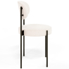 Buy Dining Chair - Upholstered in Bouclé Fabric - Black Metal - Martha White 61005 in the United Kingdom