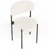 Buy Pack of 4 - Dining Chair - Upholstered in Bouclé Fabric - Black Metal - Martha White 61005 in the United Kingdom