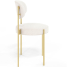 Buy Dining Chair - Upholstered in Bouclé Fabric - Golden Metal - Martha White 61006 in the United Kingdom