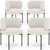 Buy Pack of 4 - Dining Chair - Upholstered in Bouclé Fabric - Calibri White 61008 - in the UK