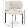 Buy Dining Chair - Upholstered in Bouclé Fabric - Calibri White 61008 in the United Kingdom