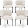 Buy Pack of 4 - Dining Chair - Upholstered in Bouclé Fabric - Calibri White 61008 - in the UK
