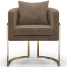 Buy Dining Chair - With armrests - Upholstered in Velvet - Vittoria Taupe 61009 - in the UK
