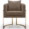 Buy Dining Chair - With armrests - Upholstered in Velvet - Vittoria Taupe 61009 - in the UK