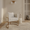 Buy Dining Chair - With armrests - Upholstered in Bouclé Fabric - Vittoria White 61010 - prices
