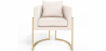 Buy Dining Chair - With armrests - Upholstered in Bouclé Fabric - Vittoria White 61010 in the United Kingdom