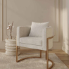 Buy Dining Chair - With armrests - Upholstered in Bouclé Fabric - Vittoria White 61010 in the United Kingdom