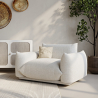 Buy  Armchair - Upholstered in Bouclé Fabric - Urana White 61012 - prices