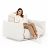 Buy  Armchair - Upholstered in Bouclé Fabric - Urana White 61012 at MyFaktory