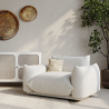 Buy  Armchair - Upholstered in Bouclé Fabric - Urana White 61012 - prices