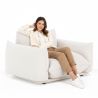Buy  Armchair - Upholstered in Bouclé Fabric - Urana White 61012 at MyFaktory