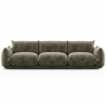 Buy 3-Seater Sofa - Velvet Upholstery - Urana Taupe 61013 - prices