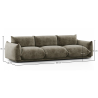 Buy 3-Seater Sofa - Velvet Upholstery - Urana Taupe 61013 home delivery
