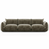 Buy 3-Seater Sofa - Velvet Upholstery - Urana Taupe 61013 - in the UK