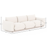 Buy 3-Seater Sofa - Bouclé Fabric Upholstery - Urana White 61014 with a guarantee