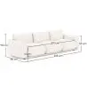 Buy 3-Seater Sofa - Bouclé Fabric Upholstery - Urana White 61014 - prices