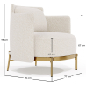 Buy Designer Armchair - Upholstered in Bouclé Fabric - Hynu White 61017 - prices