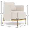 Buy Designer Armchair - Upholstered in Bouclé Fabric - Hynu White 61017 - in the UK