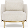 Buy Designer Armchair - Upholstered in Bouclé Fabric - Hynu White 61017 - in the UK