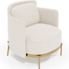Buy Designer Armchair - Upholstered in Bouclé Fabric - Hynu White 61017 at MyFaktory