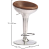 Buy Aviator Bar Stool - Microfibre in Imitation Weathered Leather Brown 26712 with a guarantee