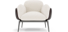 Buy Bouclé Fabric Upholstered Armchair - Greda White 61021 in the United Kingdom