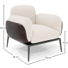 Buy Bouclé Fabric Upholstered Armchair - Greda White 61021 home delivery