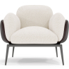 Buy Bouclé Fabric Upholstered Armchair - Greda White 61021 - in the UK