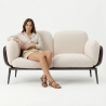 Buy 2-Seater Sofa - Upholstered in Bouclé Fabric - Greda White 61022 at MyFaktory