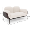 Buy 2-Seater Sofa - Upholstered in Bouclé Fabric - Greda White 61022 in the United Kingdom