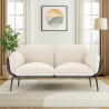 Buy 2-Seater Sofa - Upholstered in Bouclé Fabric - Greda White 61022 - prices
