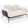 Buy 2-Seater Sofa - Upholstered in Bouclé Fabric - Greda White 61022 home delivery